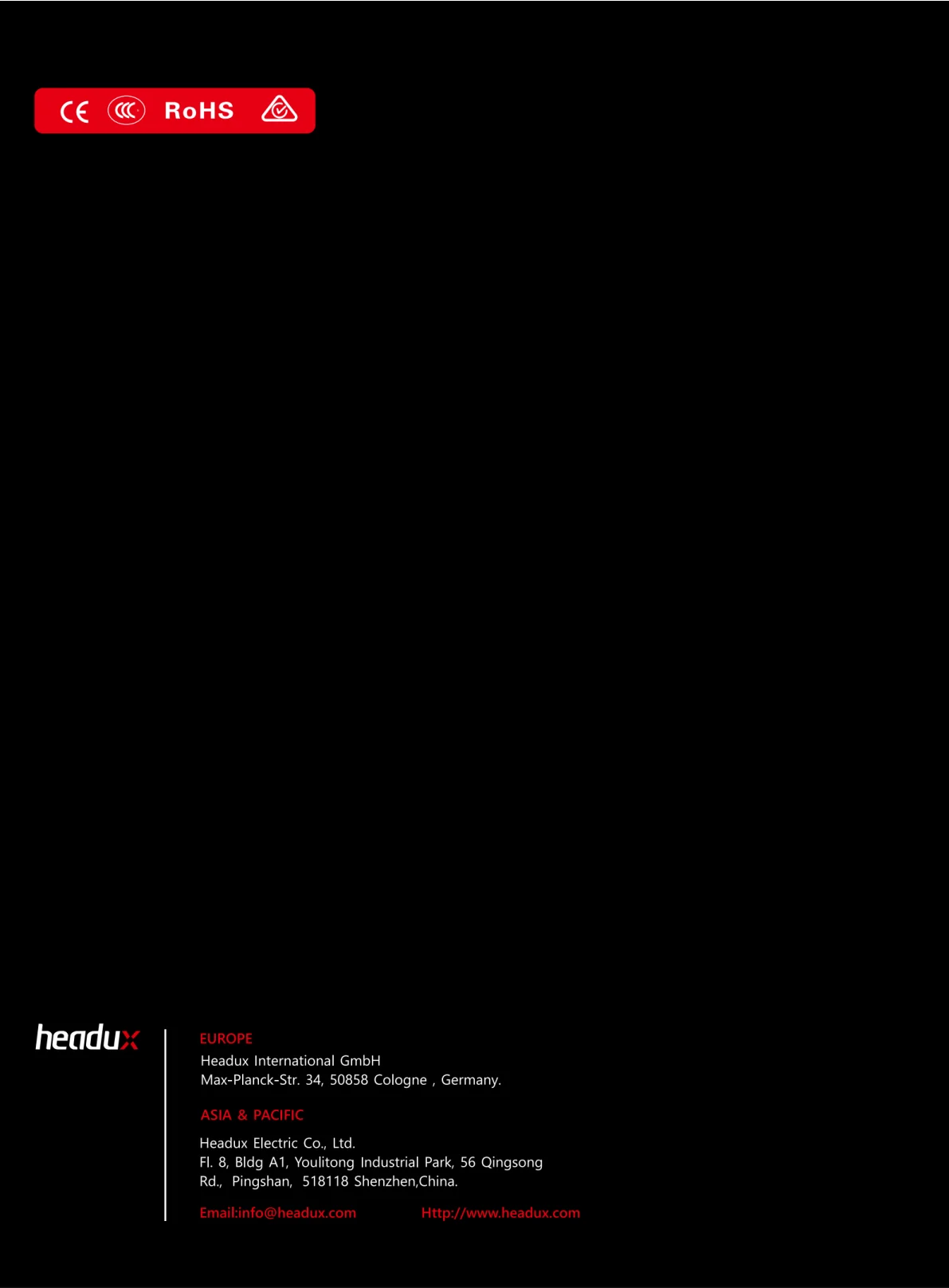 HEADUX Product Catalogue 2025 - page 78 of 78