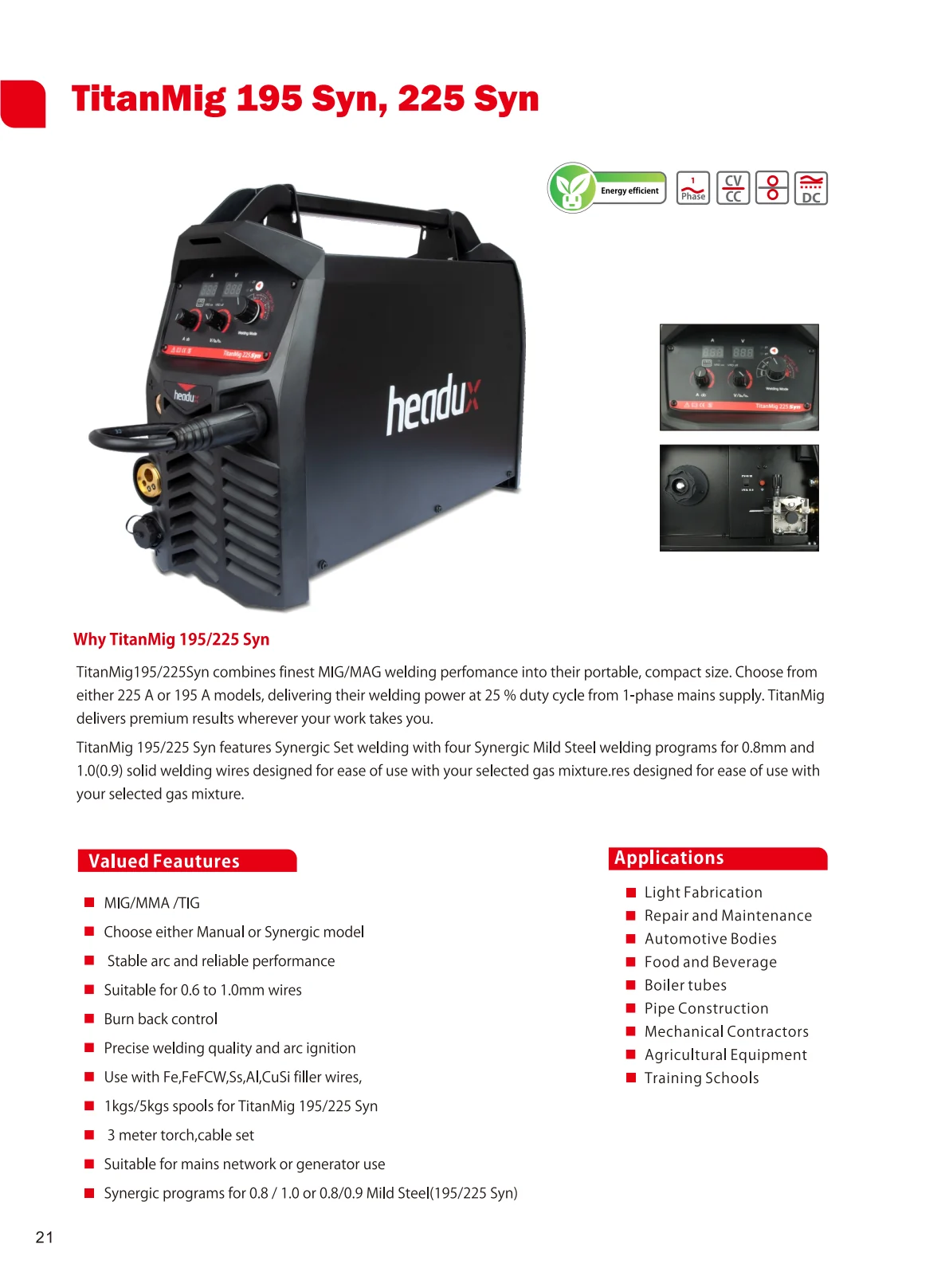 Cover of TitanMig 195 Syn, 225 Syn Product Catalogue