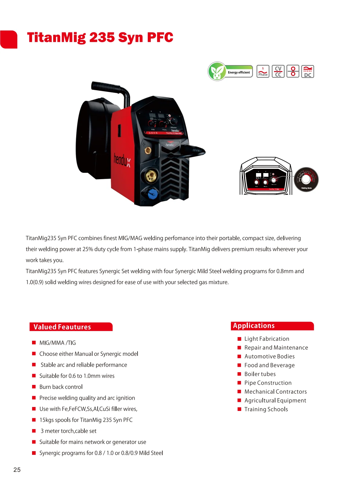 Cover of TitanMig 235 Syn PFC Product Catalogue