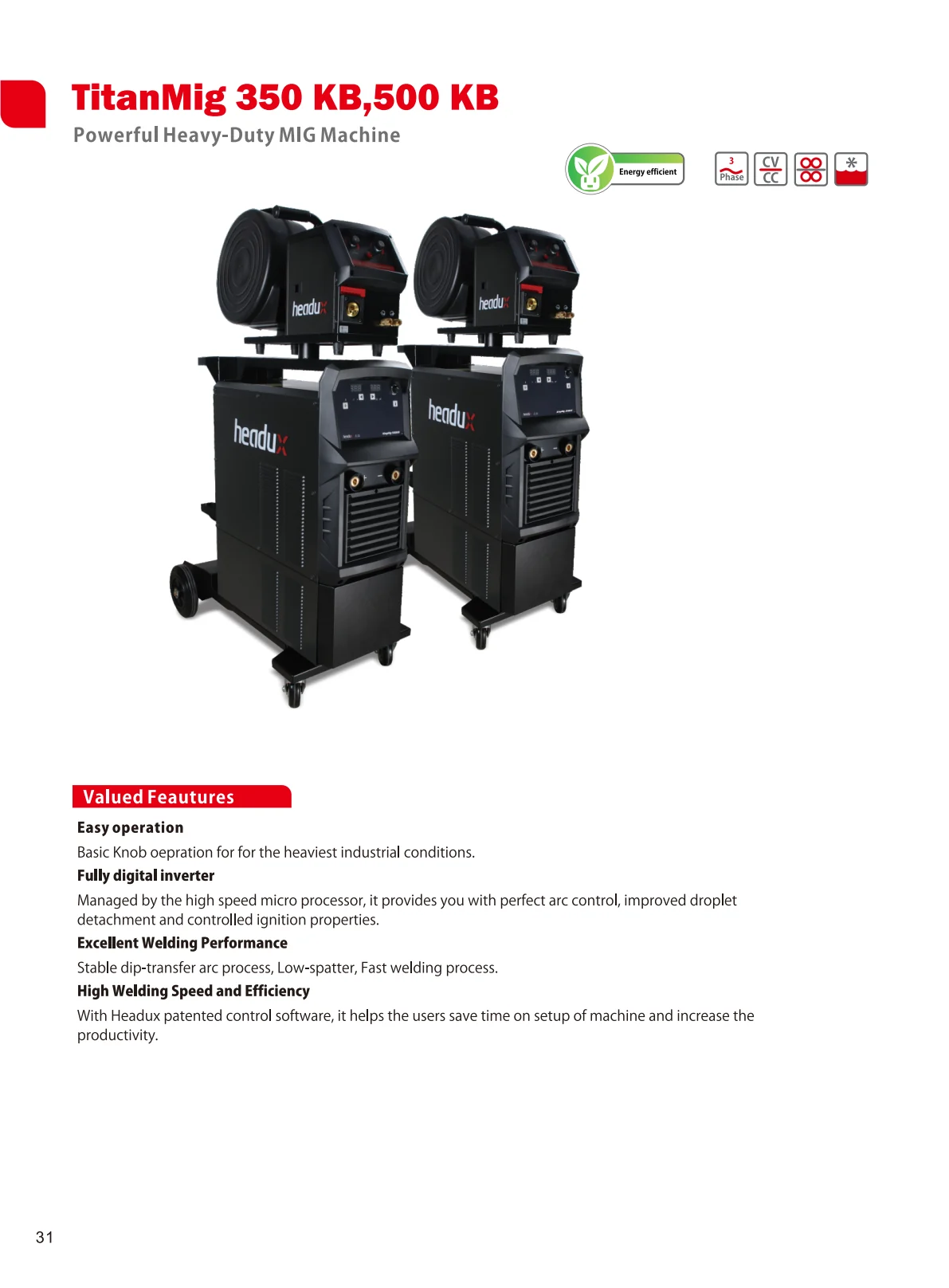Cover of TitanMig 350 KB,500 KB Product Catalogue