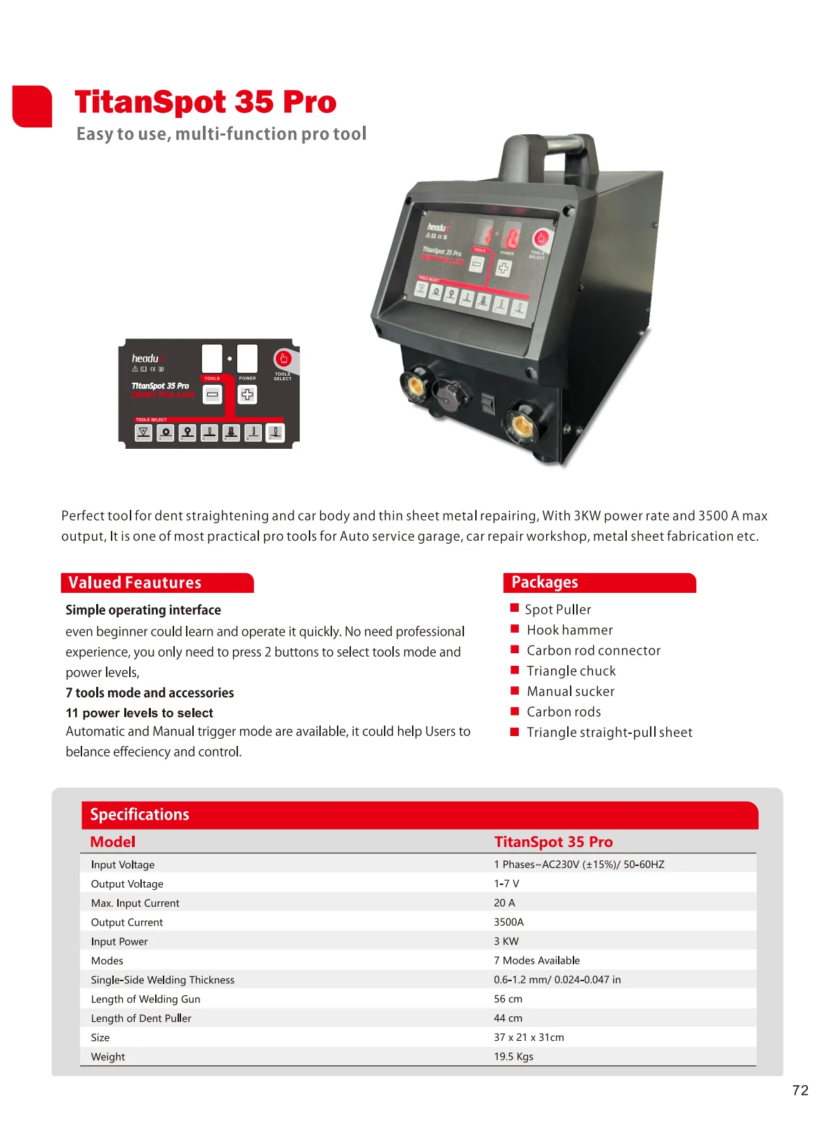 Cover of TitanSpot 35 Pro Product Catalogue